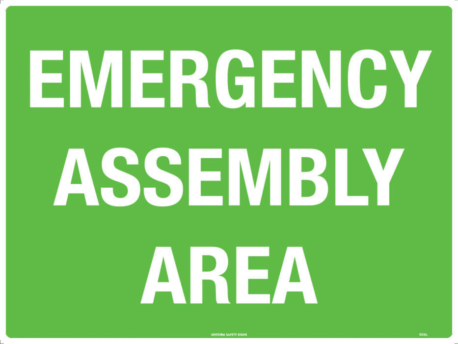 Emergency Assembly Area 600x450mm Poly Sign - RhinoSite Store