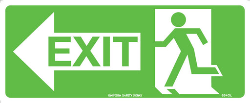 Exit, Running Man Left Luminous 350x145mm Poly Sign - RhinoSite Store