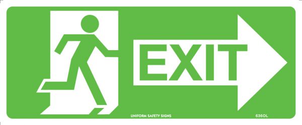 Exit, Running Man Right Luminous 350x145mm Poly Sign - RhinoSite Store